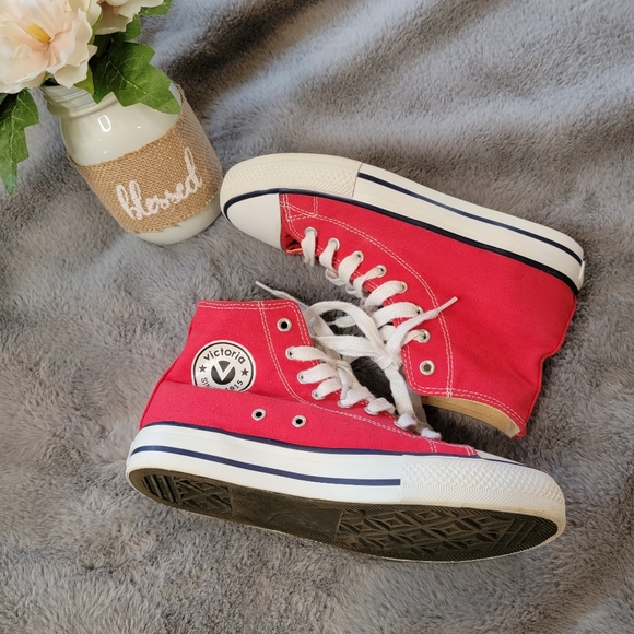 Victoria Vintage Skate Sneakers Size 36 Red/Navy Women's 6- 6.5 - Picture 16 of 16